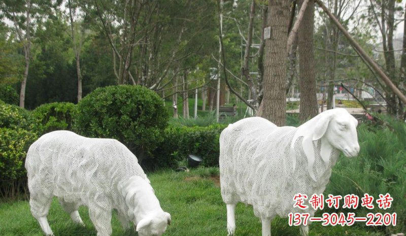 合肥不锈钢绵羊公园动物雕塑