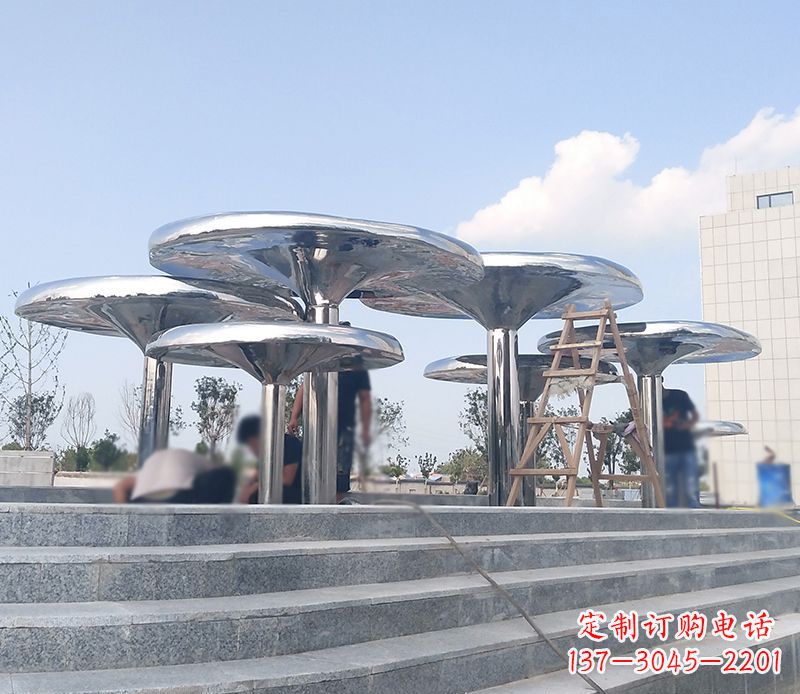 合肥不锈钢蘑菇公园景观雕塑