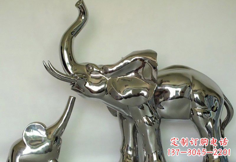 合肥不锈钢母子大象雕塑