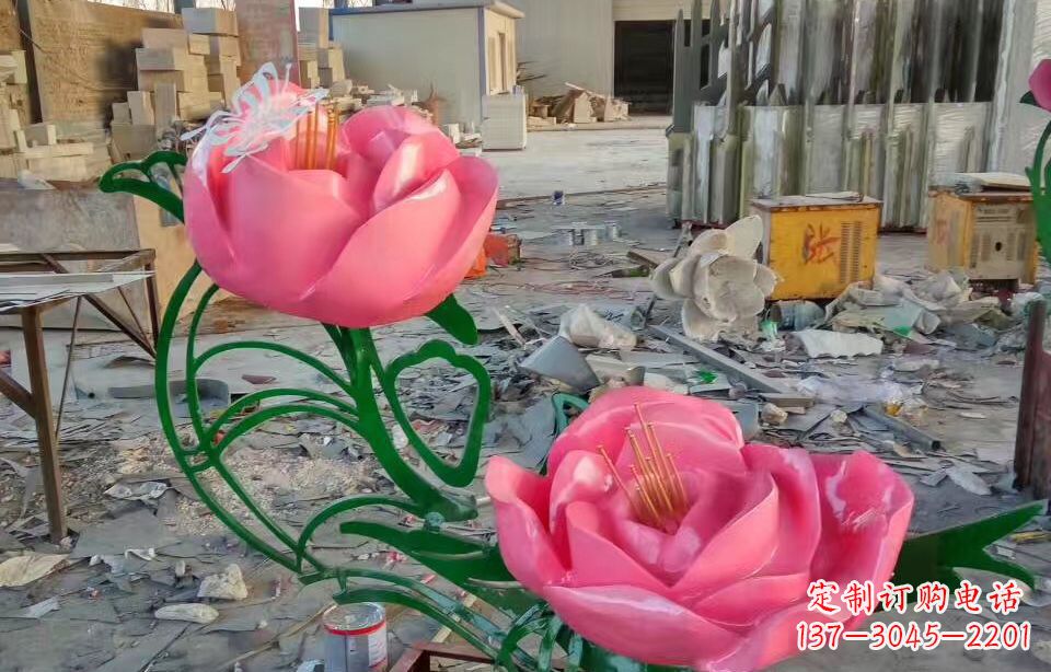 合肥精美牡丹雕塑点缀景观