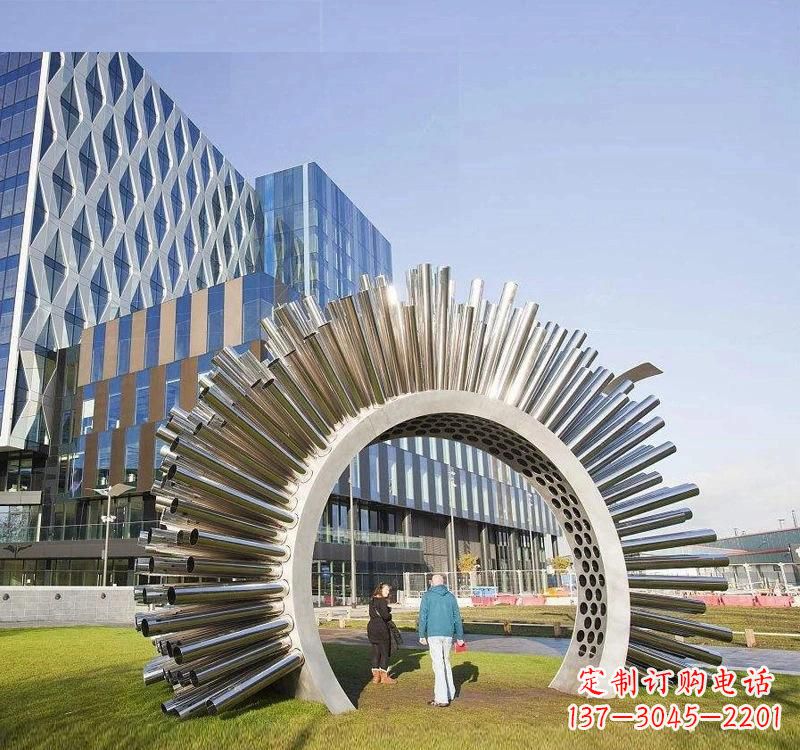 合肥不锈钢拱门雕塑高雅典雅的艺术