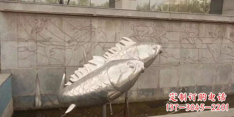 合肥不锈钢鲤鱼雕塑精美的艺术品
