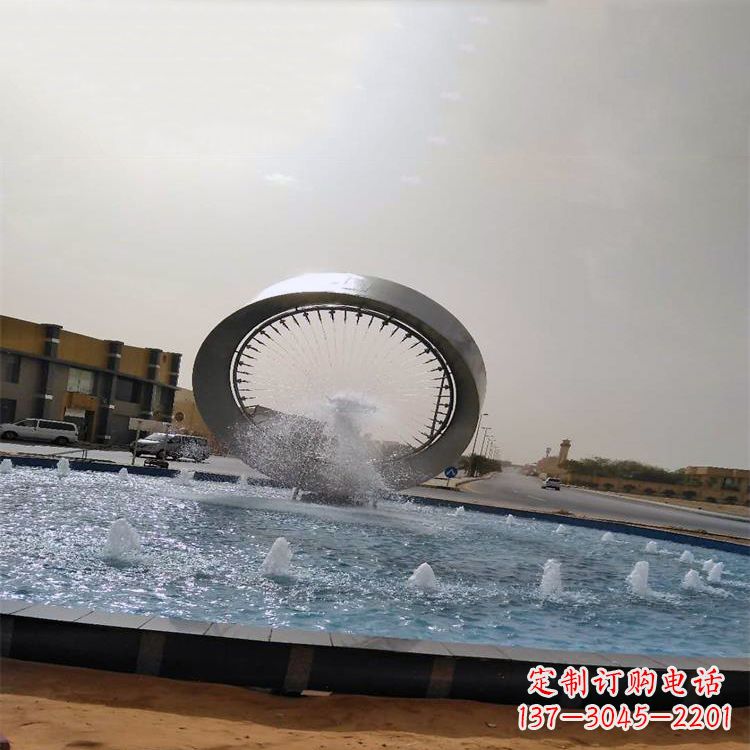 合肥不锈钢喷泉水景环形雕塑