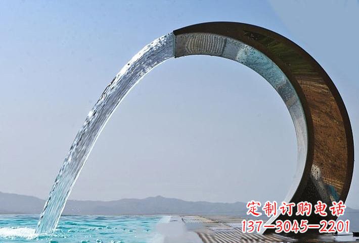 合肥不锈钢喷水圆环雕塑