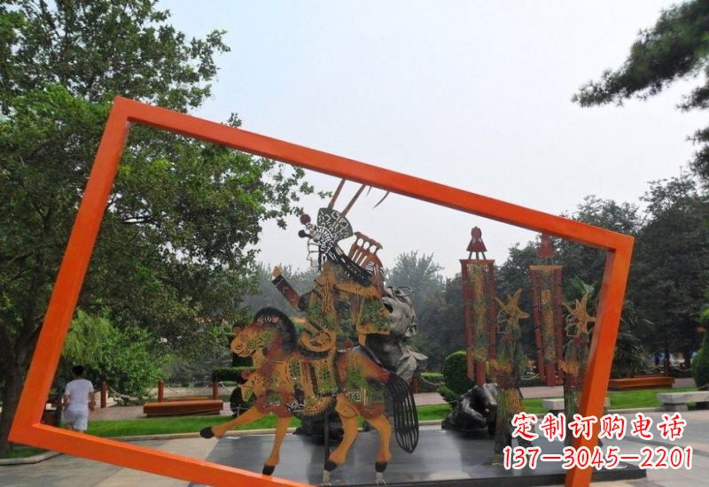 合肥不锈钢皮影戏雕塑2