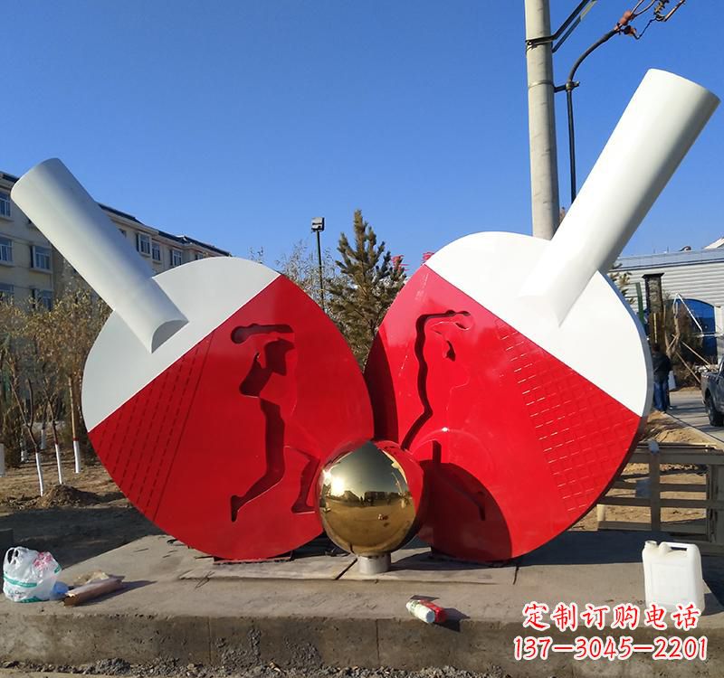 合肥不锈钢乒乓球运动雕塑