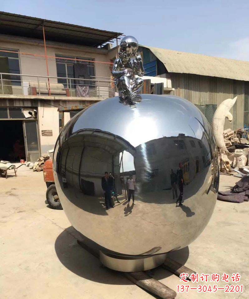 合肥不锈钢苹果造型雕塑