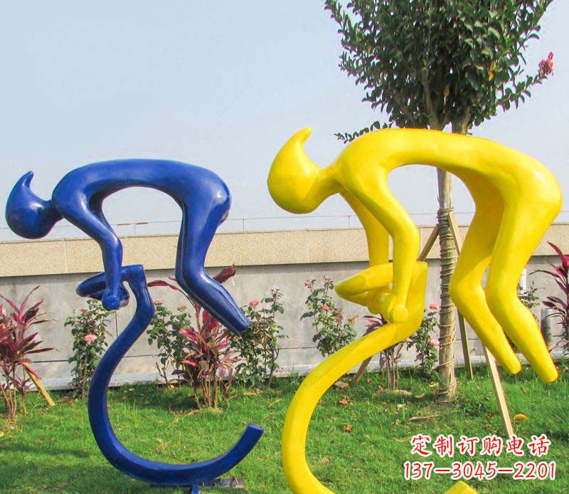 合肥不锈钢骑自行车广场景观雕塑