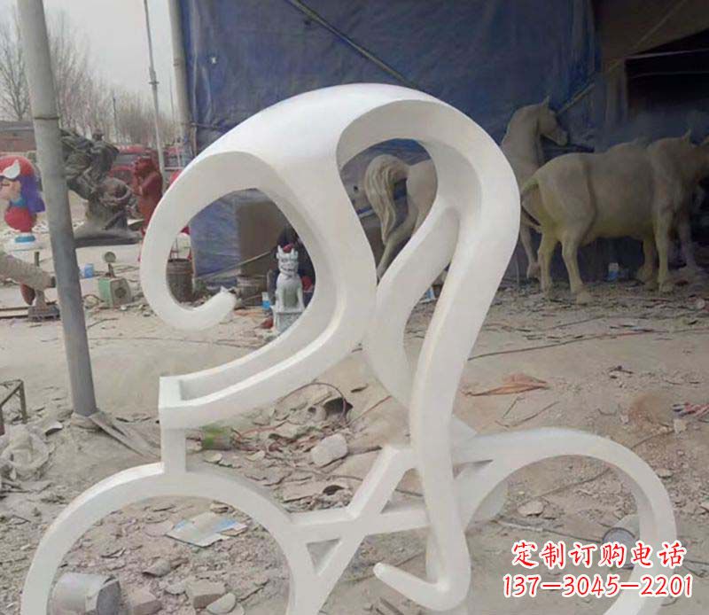 合肥不锈钢骑自行车公园景观雕塑