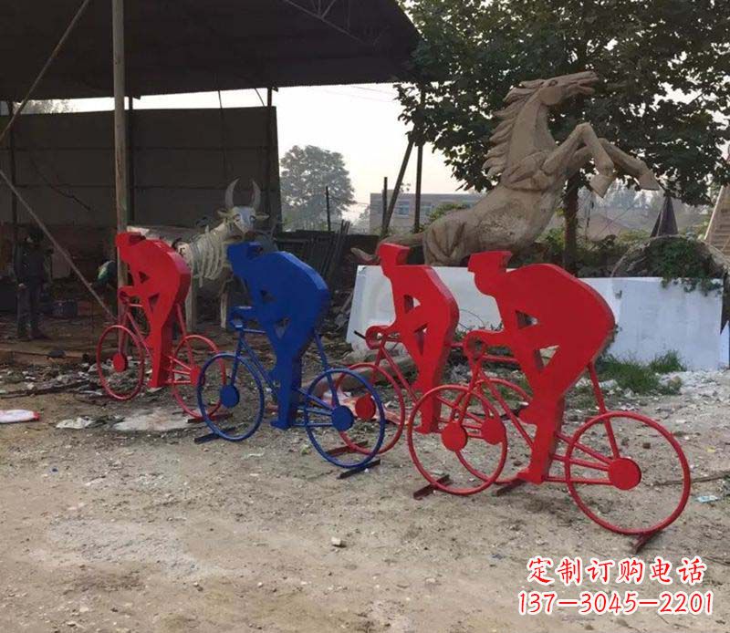 合肥不锈钢骑自行车人物雕塑
