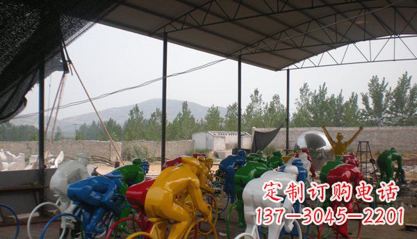 合肥不锈钢骑自行车运动雕塑 (2)
