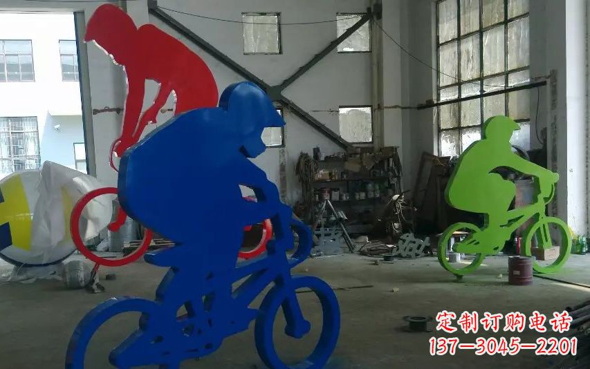 合肥不锈钢骑自行车运动雕塑 (3)