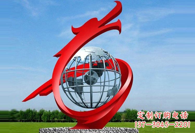 合肥不锈钢地球雕塑精美雕塑饰以美丽世界