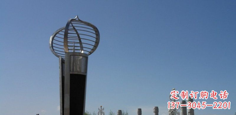 合肥不锈钢火炬形雕塑熠熠生辉