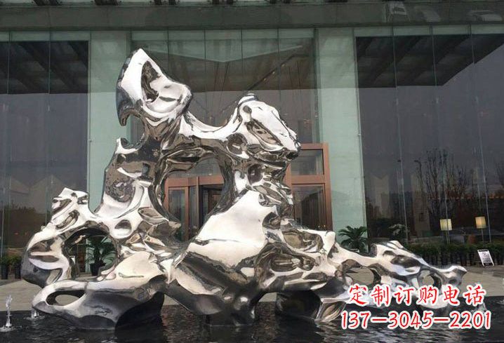 合肥精美太湖石雕塑,不锈钢企业的杰作