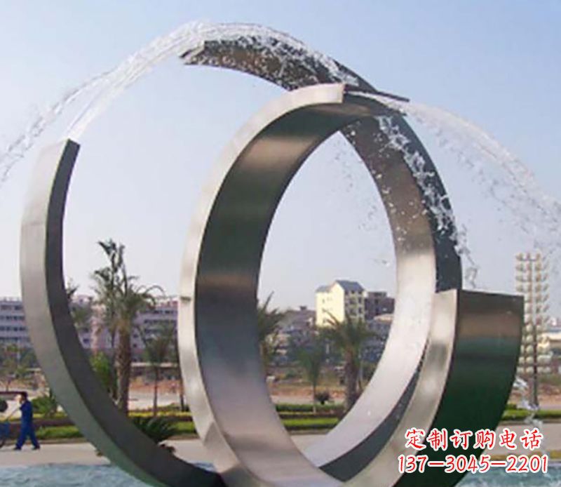 合肥不锈钢情侣戒指雕塑象征爱情的永恒之物