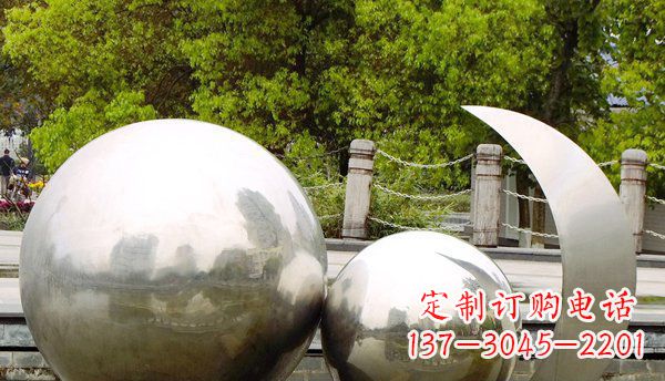 合肥不锈钢球形地球月亮雕塑精美的艺术之作