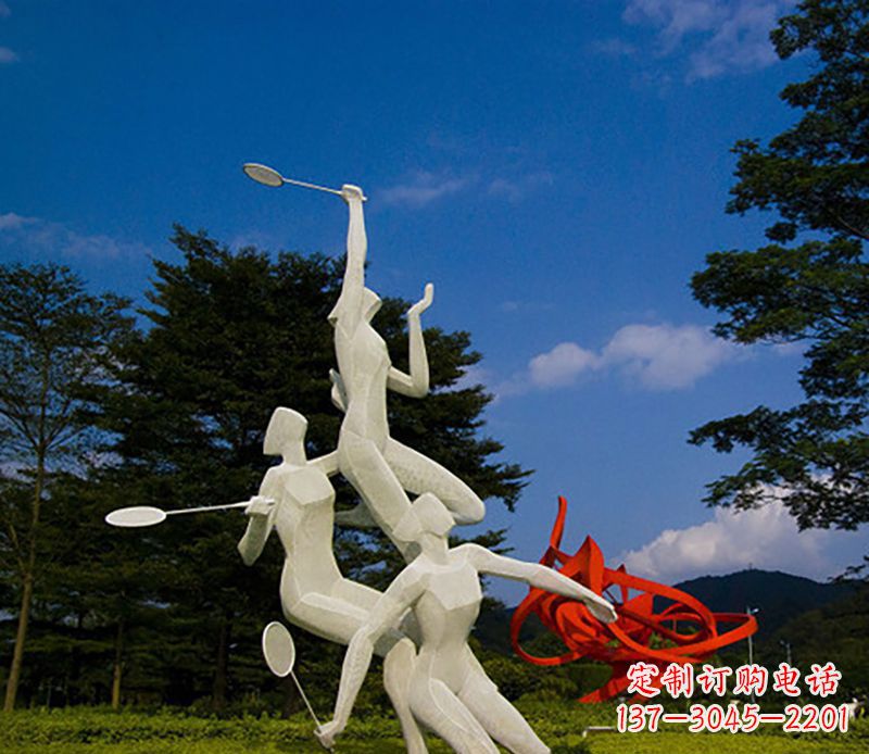 合肥不锈钢人物打羽毛球雕塑