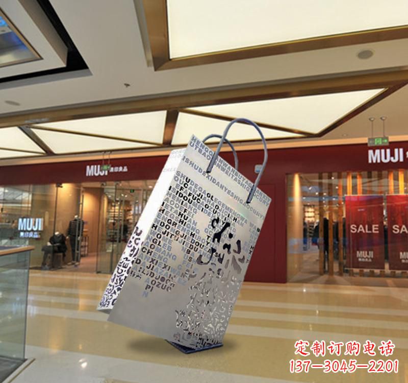 合肥不锈钢购物袋雕塑给消费者带来更好的购物体验