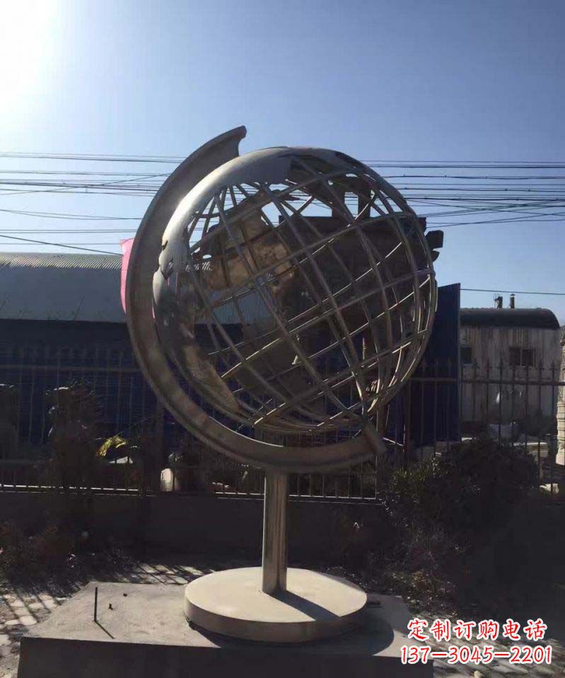 合肥不锈钢地球仪雕塑精美装饰室内空间
