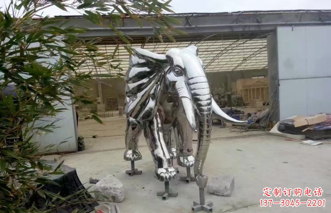 合肥大象雕塑——装饰不锈钢售楼部