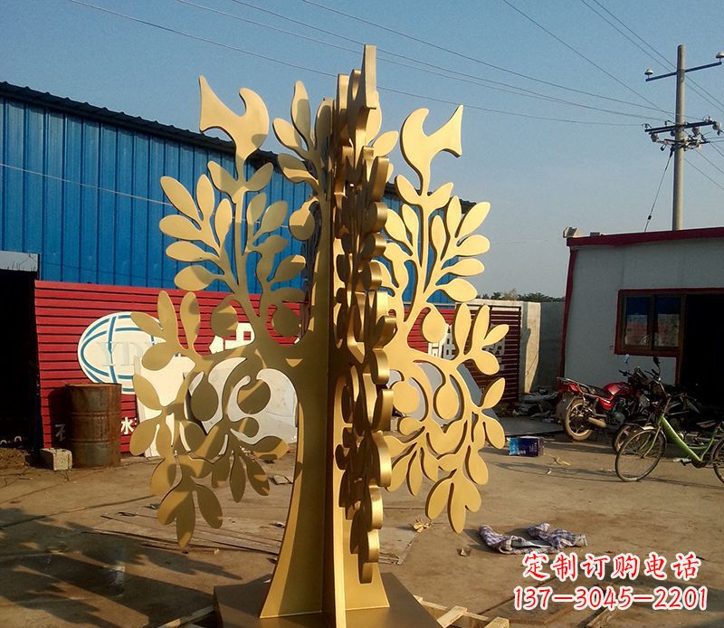 合肥不锈钢树叶园林景观雕塑——美妙绝伦的艺术之作