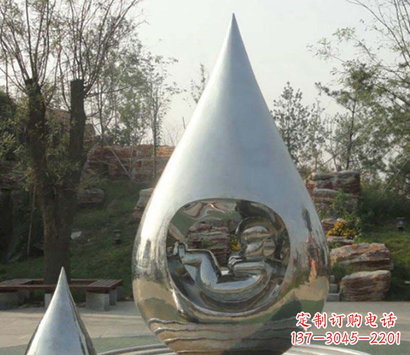 合肥不锈钢水滴雕塑精致简约的艺术之美