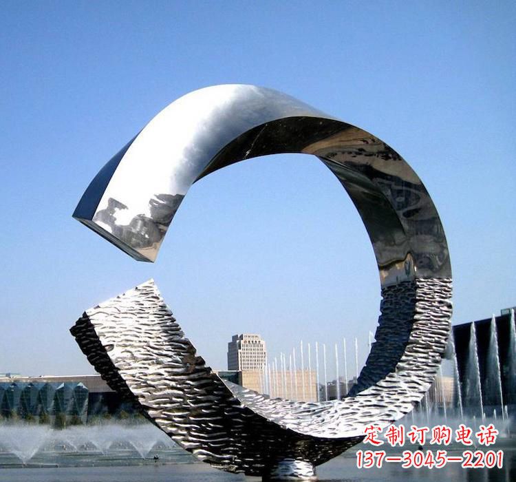 合肥不锈钢水景圆环雕塑艺术与美的结合