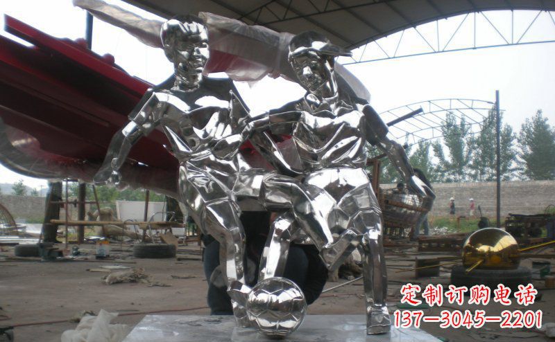 合肥不锈钢踢足球雕塑 (2)