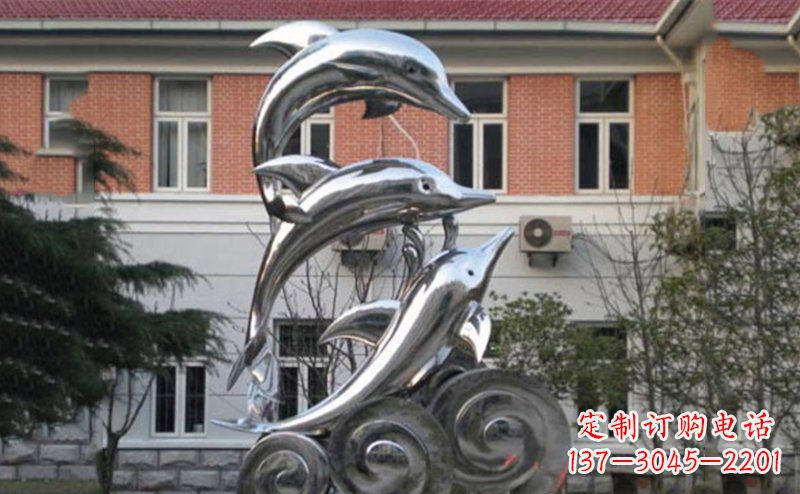 合肥不锈钢跳跃海豚雕塑