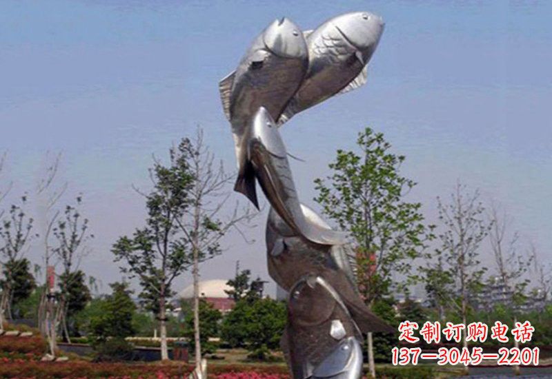 合肥不锈钢跳跃的鲤鱼雕塑