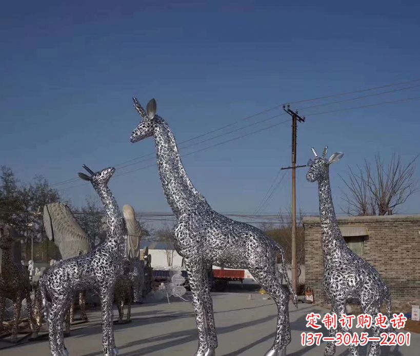合肥不锈钢镂空雕塑长颈鹿