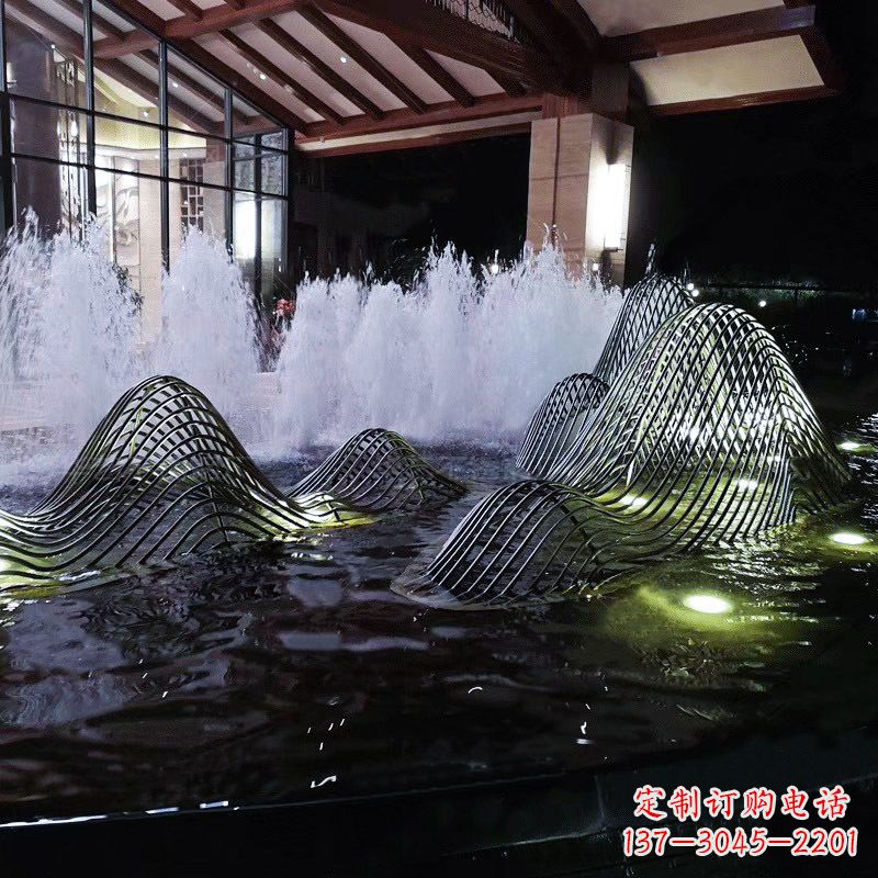 合肥不锈钢铁艺水景假山精美雕塑艺术