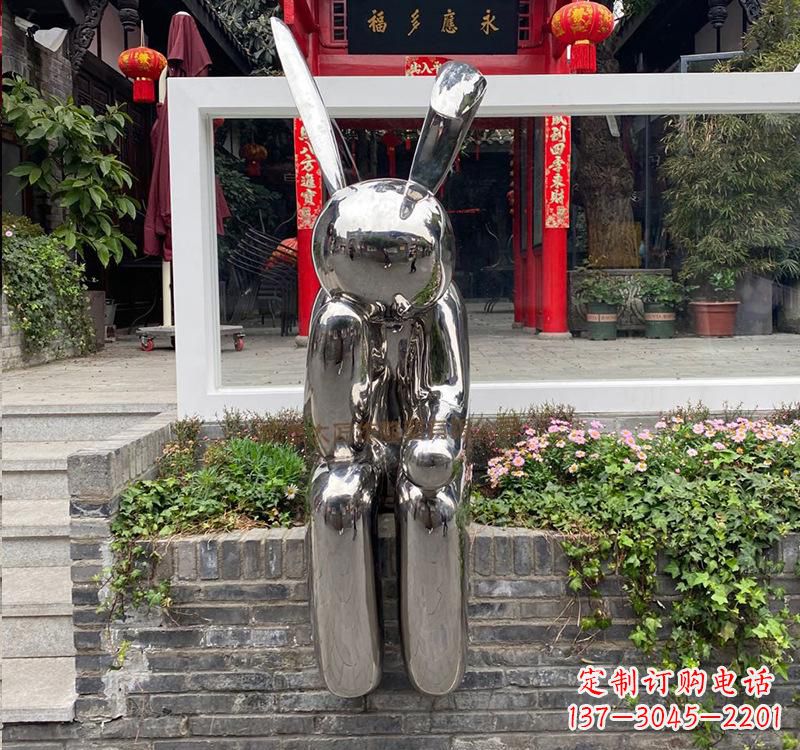 合肥不锈钢兔子雕塑精美的艺术作品