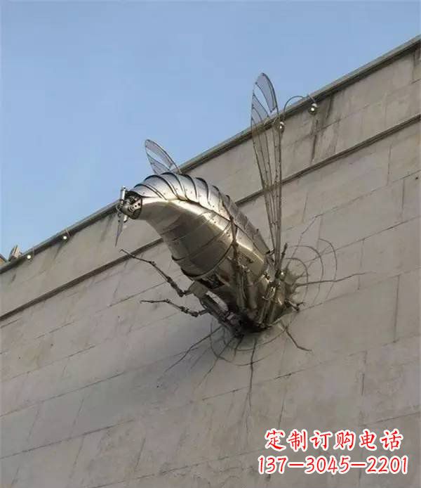 合肥不锈钢无头苍蝇动物雕塑