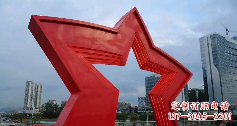 合肥不锈钢五角星拱门广场景观雕塑