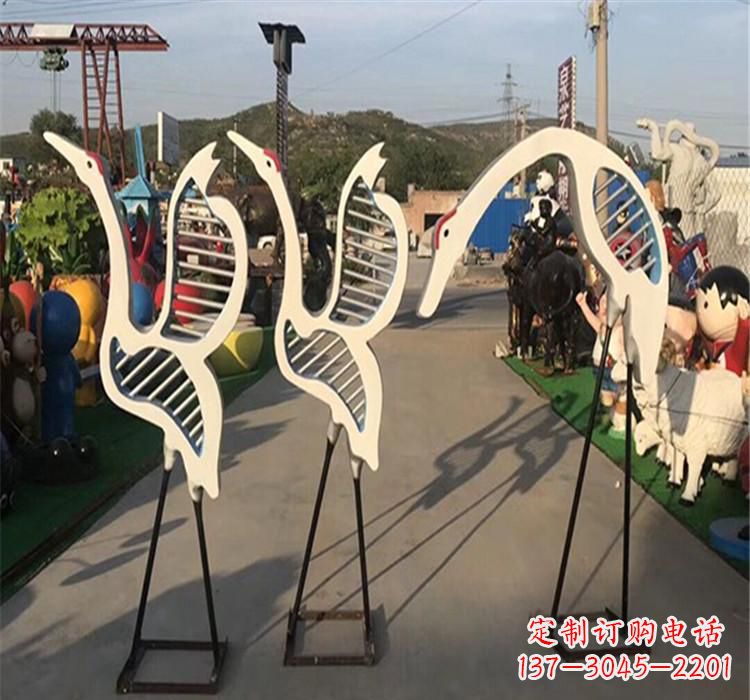 合肥不锈钢仙鹤雕塑 (2)