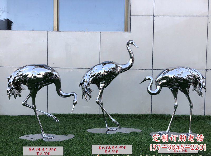 合肥不锈钢仙鹤雕塑传承中国古典美感