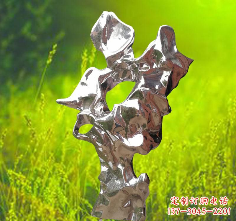 合肥太湖石雕塑精致的不锈钢艺术