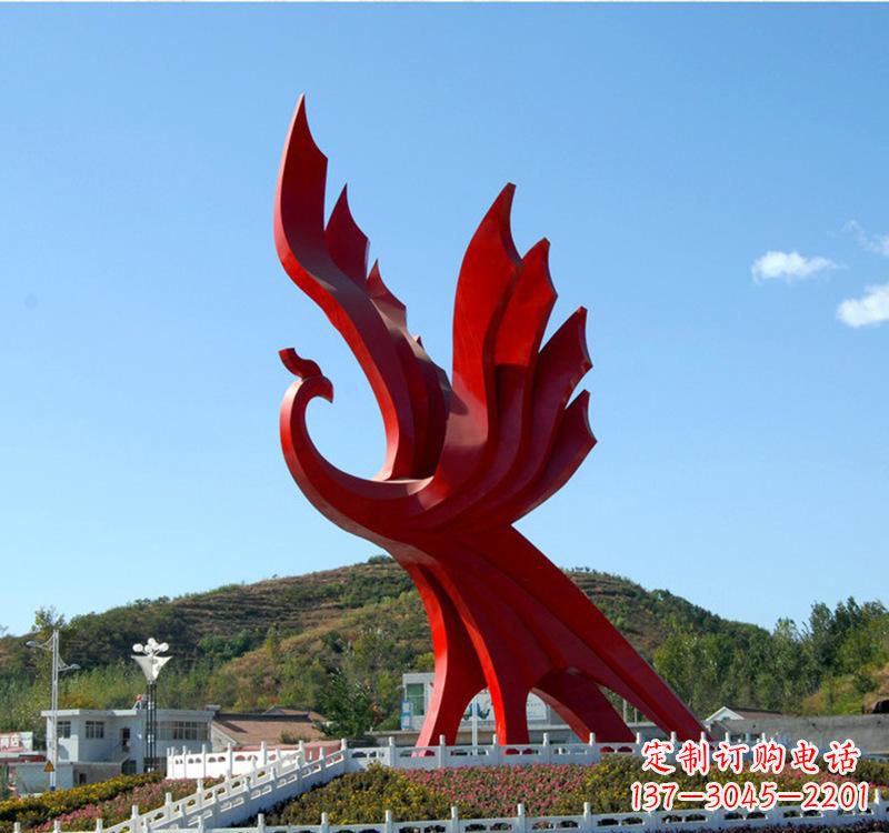 合肥不锈钢现代凤凰雕塑——给都市带来灵动之美