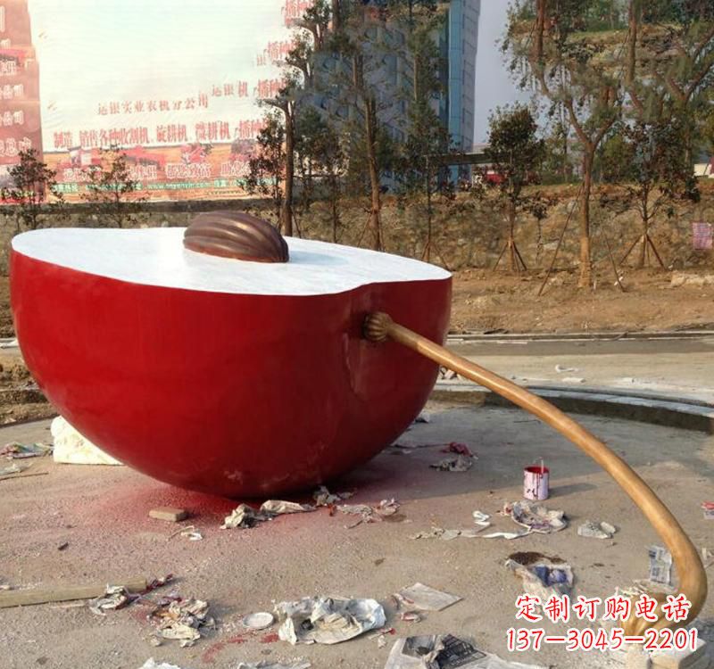 合肥不锈钢苹果雕塑美丽与现代的融合