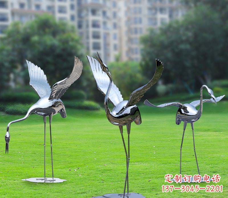 合肥不锈钢仙鹤雕塑展现传统文化风采