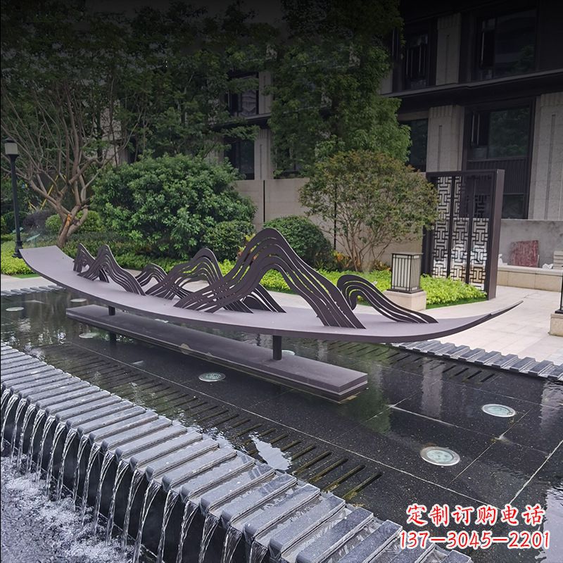 合肥精美的不锈钢小船假山