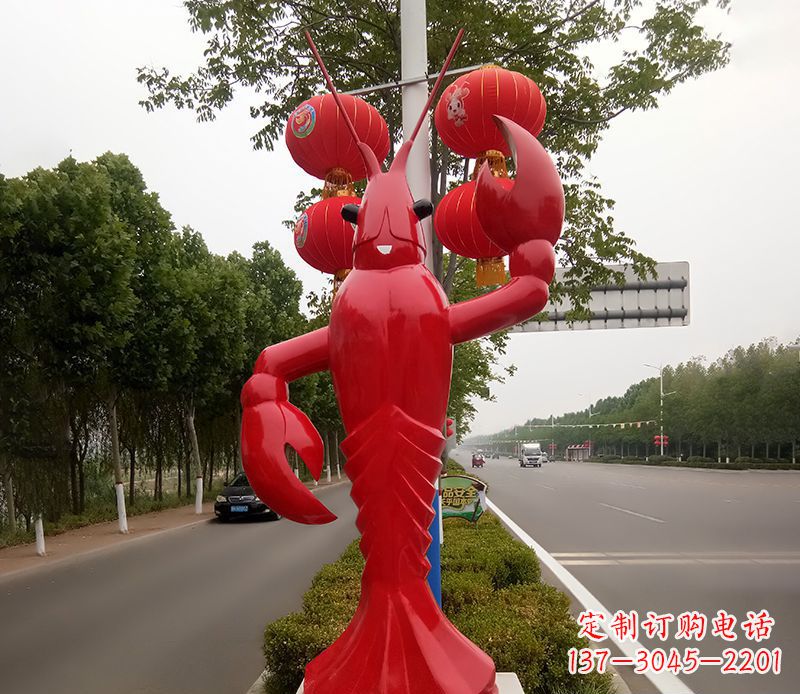 合肥不锈钢小龙虾雕塑精美之灵
