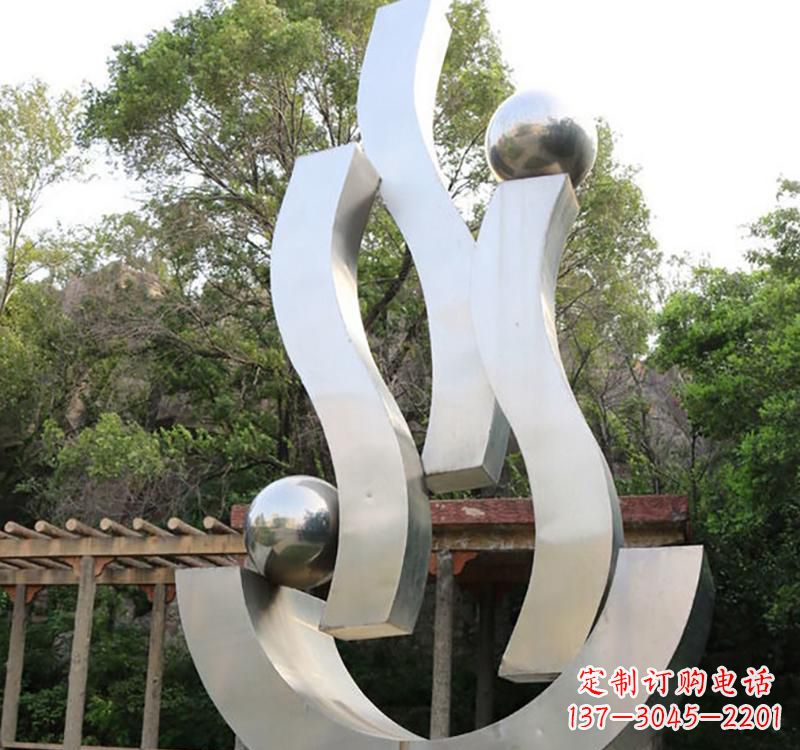 合肥不锈钢小区“飘带雕塑”一种充满艺术气息的雕塑