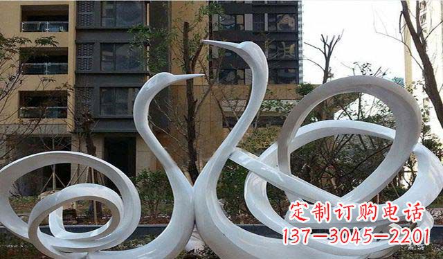 合肥不锈钢小区美丽的天鹅雕塑