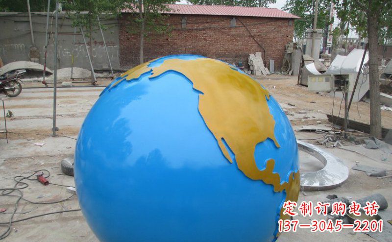 合肥不锈钢校园地球雕塑象征着全球友好
