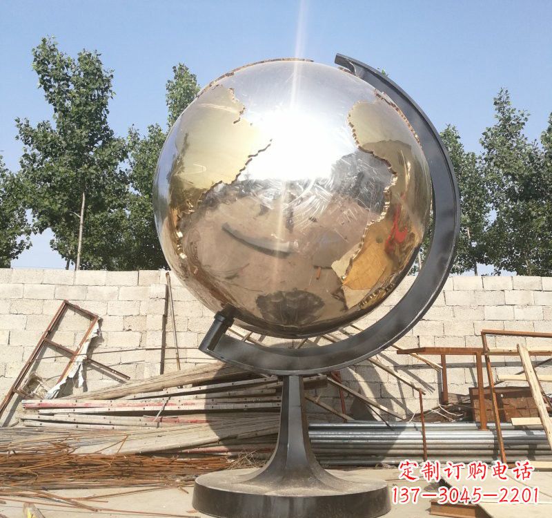 合肥不锈钢校园地球仪雕塑校园精神体现