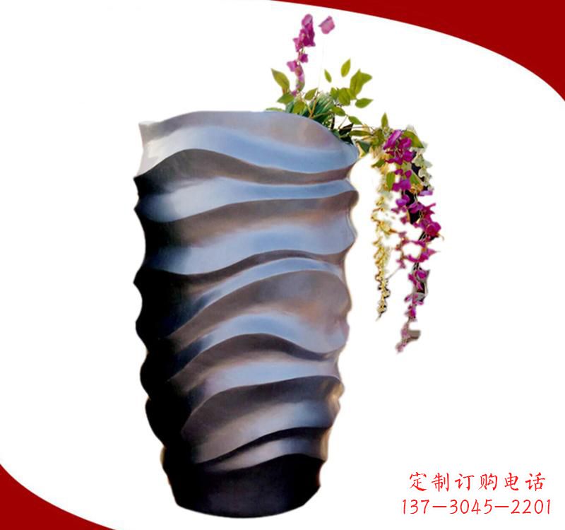 合肥不锈钢校园景观花盆雕塑美化校园环境
