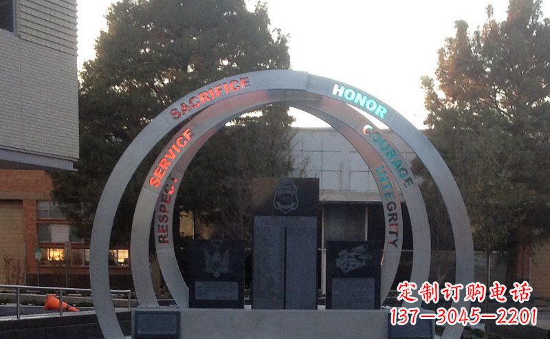 合肥不锈钢艺术门圆环雕塑——精美绝伦